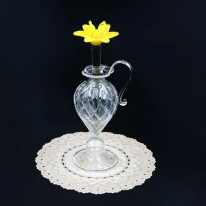 Handmade Blown Borosilicate Murano Small Glass Tube Vase