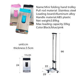 मिनी आकार स्टेनलेस स्टील पोर्टेबल Foldable एल्यूमीनियम हाथ ट्राली - Product Image 2