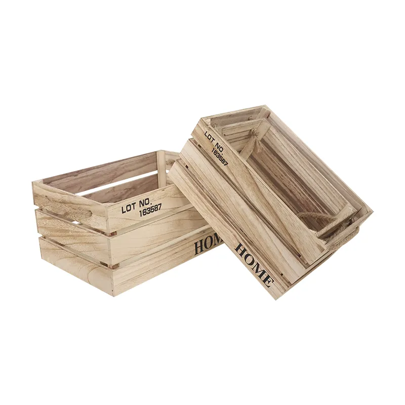 Cesta de caixas de presente de madeira personalizadas mais vendidas para armazenamento, conjunto de 3 caixas de armazenamento