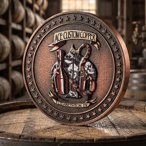 Pièces de monnaie en cuivre antique, motif 3D en relief 'Moonshine Still Flames', en alliage de zinc, pièce de défi personnalisée avec logo pour souvenirs - Product Image 2