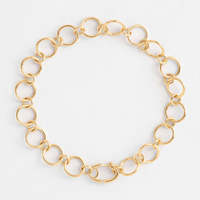 Bracelet à maillons circulaires en or massif 18 carats 14 carats avec fermoir ovale, bracelet chaîne fait main, bijoux minimalistes pour un usage quotidien