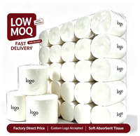 Rouleau de papier toilette commercial imprimé sur mesure, 5 plis, 100% pâte de bois vierge, en vrac, OEM ODM pour hôtels et salles de bain, vente en gros, échantillon gratuit