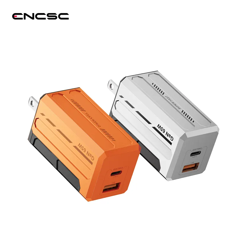USB C 벽 GaN 충전기 65W 고속 휴대용 2 포트 QC PD 3.0 전원 어댑터 유형 C 충전기