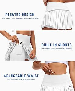 Phụ nữ cao EO XẾP LI quần vợt Quần Short Golf Skort Mini Workout thể thao skorts - Product Image 3