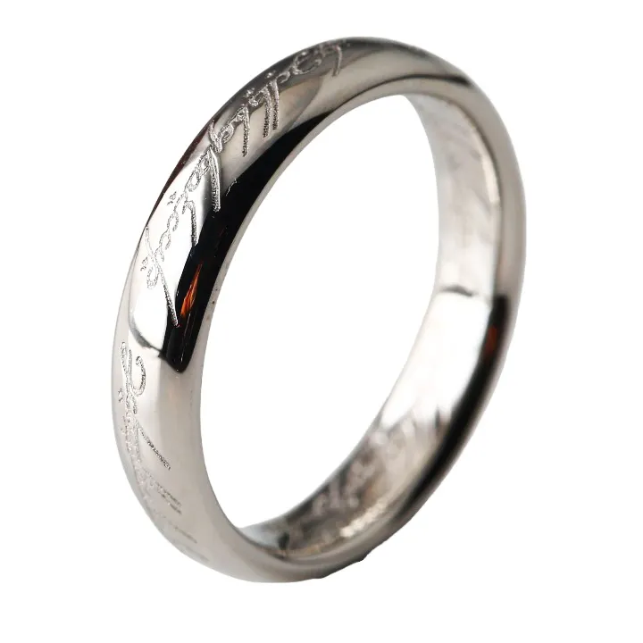 Senhor dos anéis personalizado gravado com uma regra, anel de poder pt900 para todos os homens e mulheres, senhor dos anéis em platina
