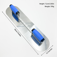 Truelle de plâtrage à extrémité arrondie en acier inoxydable, manche en plastique, outils à main industriels robustes pour le béton