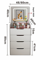 2025 moderne LED éclairé miroir commode vanité bureau pour maquillage MDF bois vanité Table beauté prix de gros chambre ensemble école