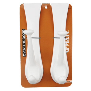 2 Pezzi <span class=keywords><strong>Appendiabiti</strong></span> Bianco in Plastica PP Ecologica a Doppia Testa con Gancio Multifunzionale da Appendere Sopra la Porta per Vestiti - Product Image 5