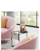Mode moderne en métal côté table basse avec dessus en marbre naturel pour la maison salon meubles d'hôtel