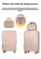 Valise souple de luxe minimaliste en ABS avec roulettes, motif ours mignon, pour voyage unisexe, fermeture éclair et serrure à combinaison