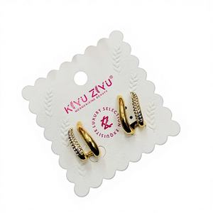 Wholesale Women's Gold Plated Stainless Steel Imitation <b>Pearl</b> Geometric <b>Jewelry</b> <b>Sets</b>-Trendy Earrings Rings Wedding Engagement - Product Image 1