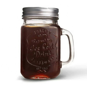 Factory Produced glass mason jar with lid and straw