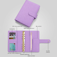 Carpeta de Anillas Recargable de Cuero Vegano de Lujo, 6 Anillas, A6, Cubierta de Cuero Suave con Textura Granulada, Planificador con Cierre Magnético