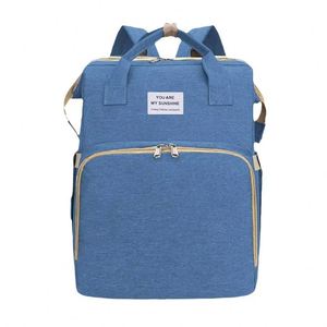 Folding Mommy Bag Portable Female Outing Diaper <b>Backpack</b> with Large-Capacity Crib Bed Fashionable Summer Baby Gear - Product Image 3