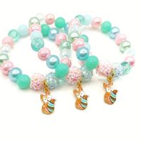 Nouveaux produits 2026 : Magnifiques bracelets perlés faits main avec pendentif renard aux couleurs bonbon pour filles (1 pièce)