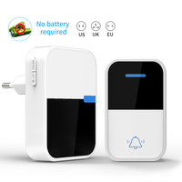 Sonnette de porte intelligente sans fil longue portée, étanche, couleur blanche, auto-alimentée, sans batterie, 38 sonneries