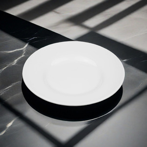 White Ceramic Coffee <b>Cup</b> <b>Set</b> With Saucer Heat Resistant For Afternoon Tea Hotel Use Solid Color Chaozhou Origin - Product Image 4