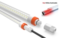 Éclairage LED pour volailles, tube T8, étanche IP67, sans scintillement, rouge + blanc commutable, lumière pour poulailler