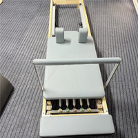 Reformer de Pilates Plegable de Madera de Roble, Portátil, Ajustable, Máquina de Pilates para Entrenamiento de Equilibrio con Altura de Piernas Ajustable