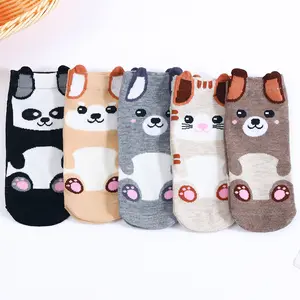 Haute qualité dames filles chaussettes été cheville coton chaussettes chat Panda chien dames taille unique coton chaussettes