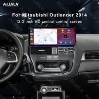 Unidad Principal Portátil para Automóvil de 12.3 Pulgadas con Android, GPS, DSP y Pantalla Táctil para Mitsubishi Outlander 2014 LHD, Montaje en Fascia Negra UV
