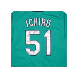 <span class=keywords><strong>Ichiro</strong></span> Suzuki Aqua Throwback Maillot de baseball cousu de meilleure qualité prêt à expédier en grande taille respirant Caractéristique incluse - Product Image 1