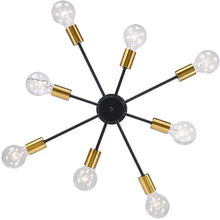 Moderne Sputnik Kroonluchter Geborsteld Messing Verstelbare Opknoping Lamp Industriële Inbouw Plafondlamp Armatuur Voor Woonkamer