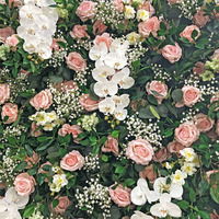 Mur de fleurs artificielles classiques modernes sur mesure en carton pour des thèmes de décoration de mariage exclusifs