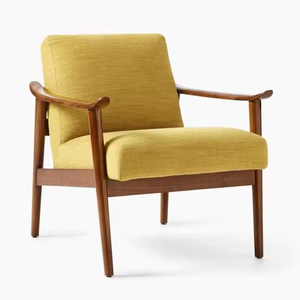 Poltrona in Stile Nordico Moderno con Struttura in Legno Massello e <span class=keywords><strong>Imbottitura</strong></span> in <span class=keywords><strong>Spugna</strong></span> Confortevole <span class=keywords><strong>per</strong></span> Soggiorno - Product Image 6