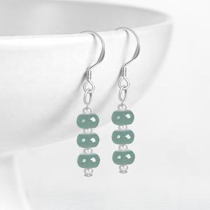 Pendientes de Jadeíta Natural con Cuentas de Ábaco, Plata S925, Joyería para Mujer, Estilo Chino, Regalo con Certificado de Tasación D093 - Product Image 1