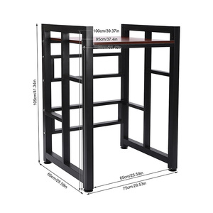 Étagère de rangement moderne en <span class=keywords><strong>acier</strong></span> inoxydable pour buanderie, type garde-corps, empilable, réglable et portable - Product Image 3