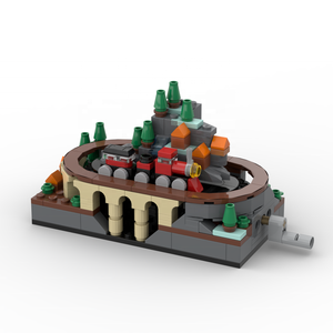 MOC Alps Railway Metro - Train miniature à manivelle avec rails mobiles, scène de chemin de fer rural, jouet éducatif à assembler - Product Image 1