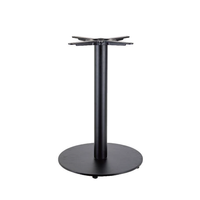 Pied de table de bureau robuste en métal noir rond à colonne unique