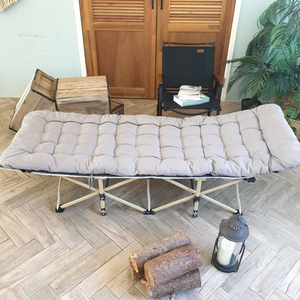 Lit pliant simple inclinable et extensible avec cadre en acier moderne, portable pour le camping et l'extérieur - Product Image 3