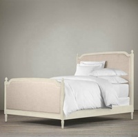 Ensemble de lit de luxe moderne en bois massif, cadre de lit plateforme minimaliste, mobilier d'intérieur contemporain
