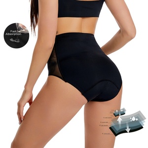 Taille haute maille Nylon femmes réutilisable durable période <span class=keywords><strong>culotte</strong></span> 4 couches étanche <span class=keywords><strong>culotte</strong></span> coupe <span class=keywords><strong>menstruelle</strong></span> et période sous-vêtements - Product Image 3