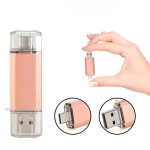 Unidad Flash USB 2 en 1 de Alta Velocidad OTG Micro USB y USB-C 3.0/2.0 de 4GB-1TB, Clase A, Plástico, Nueva - Product Image 1