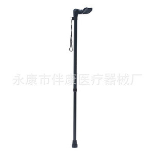 Aluminum Alloy Telescopic <b>Cane</b> Height Adjustable For Elderly Support Walking Aid Silver Black - Product Image 3