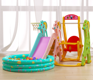 <span class=keywords><strong>Jirafa</strong></span> linda de extensión niños pequeño conjunto de dibujos animados de Niños de juguete de plástico deslizante interior usar juegos de diapositivas - Product Image 5