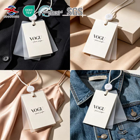 Étiquettes suspendues en papier recyclé épais 300 g/m² ZX avec cordon en chanvre pour les marques de vêtements en jean, étiquettes écologiques en PVC
