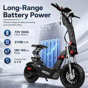 Scooter Eléctrico de Alta Potencia de 10000W con Asiento, 72V 50Ah, Largo Alcance, para Adultos, Todoterreno, 90km/h, Freno de Disco Hidráulico 1 10000W de Alto Rendimiento y Potencia - Product Image 2