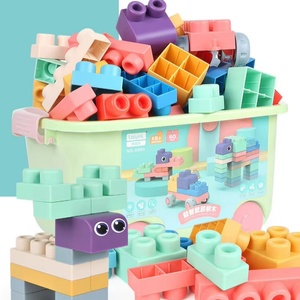 ของเล่นเสริมพัฒนาการเด็กเล็ก ตัวต่อพีวีซีรักษ์โลก แบบ DIY บล็อกพลาสติกนิ่ม ชิ้นใหญ่ 20 ชิ้น สีชมพู - Product Image 6