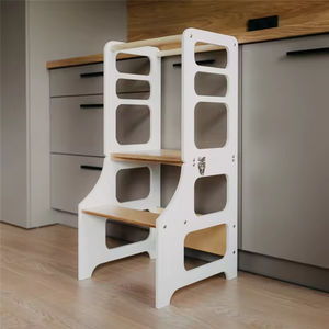 Silla Alta de Madera Plegable Montessori 4 en 1 de Calidad Superior, Torre Transformable para Niños Pequeños, Juego de Escritorio Convertible para Niños - Product Image 4