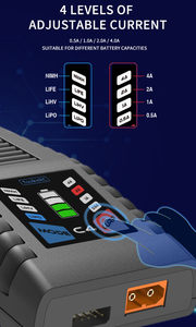 Chargeur intelligent de poche ToolkitRC <span class=keywords><strong>C4</strong></span> AC 55W 4.0A pour batteries LiPo LiHV LiFe <span class=keywords><strong>2</strong></span>-4S NiMH 5-8S pour voitures RC et drones - Vente en gros - Product Image 6