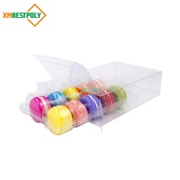 Lot de 10 boîtes cadeaux pliables transparentes en PET pour macarons, biscuits et desserts – Présentoirs clairs pour gâteaux et friandises
