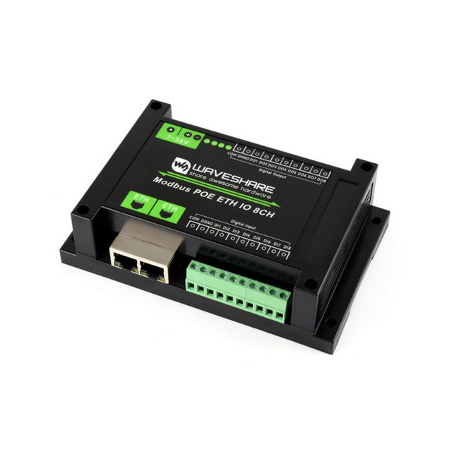 Industrial 8-Ch Ethernet Digital Input/Output Module Modbus RTU / TCP Protocol Supports PoE Power Supply With Various Isolation
