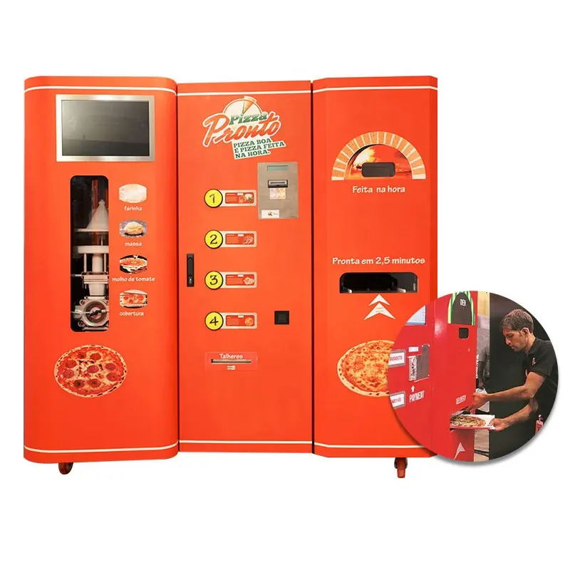 Indoor hot food frozen commercial vending machine automatic smart pizza vending machine