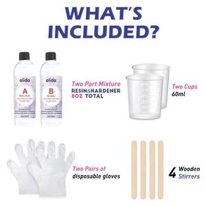Прозрачная эпоксидная смола для творчества, поделок, тумблера и изготовления ювелирных изделий, 8 унций, 2 чашки, 4 палочки - Product Image 2