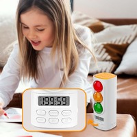 Temporizador LCD Moderno para Semáforos, con Pantalla LCD, para Niños, con Alarma de Cuenta Regresiva, Efecto Visual, Material Plástico, Funciona con Pilas AAA, Táctil