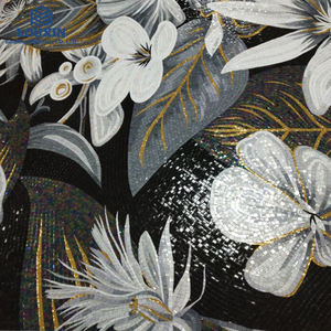 Anpassbare Luxus-Glasmosaik-Wandkunst Moderne Design Handgeschnittene Kunst Hotel-Badezimmer-Dekor Parkett-Feature 4mm Umweltfreundlich - Product Image 1